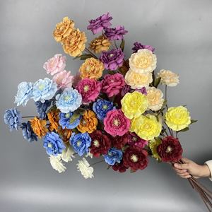 ดอกไม้ประดิษฐ์สีสวยงาม ก้านเดี่ยว 5 หัว สำหรับตกแต่งงานแต่งงาน ดอกโบตั๋นหิมะมังกรคู่ สีขาว ผ้าไหมไฮเดรนเยีย สำหรับตกแต่งผนัง - Product Image 5