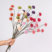 Chrysanthème artificiel en soie en gros, fleur ronde à tige unique pour arrangements floraux domestiques et de mariage, approvisionnement en vrac