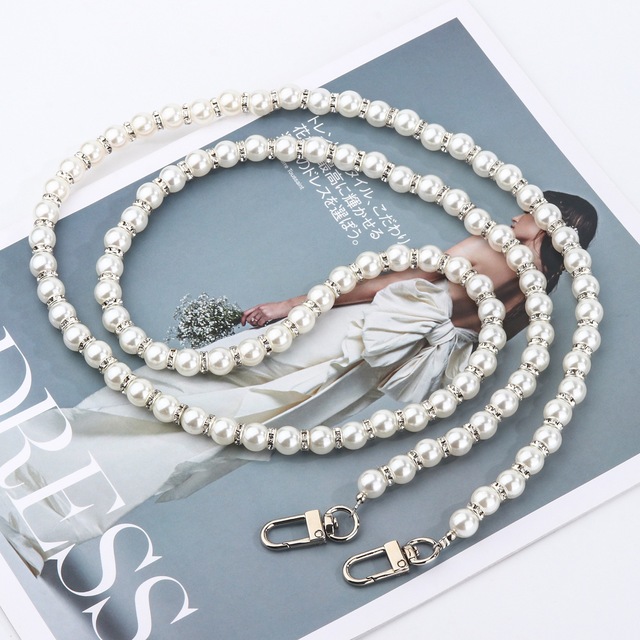 Crossbody Necklace Chain Glitter Phone Lanyard Pearl Straps TPU+PC Material Waterproof Wireless Charge Protector Cover 120cm for