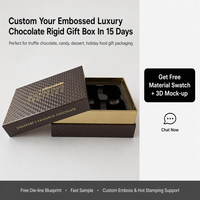Scatola di Lusso Personalizzata per Cioccolatini con Coperchio e Base, Logo in Lamina d'Oro, Cartone Rigido per Cioccolatieri Artigiani, Mercato USA