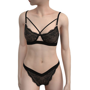 Sutyen ve külot setleri balenli sutyen kısa sağlayıcıları fantezi kirpik dantel bayanlar sütyen ve külot iç çamaşırı seti - Product Image 2