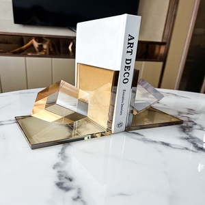 Lujo Cristal Precio al por mayor Oficina en casa <span class=keywords><strong>Estilo</strong></span> contemporáneo Sujetalibros de lujo Decoración de mesa - Product Image 2