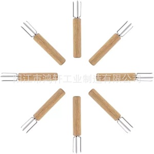 Pincho de Madera de Haya y Acero Inoxidable 430 para Asar al Aire Libre, Utensilio de Cocina 10.4x2.5x2.5cm - Product Image 4