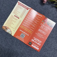 Menu de restaurant personnalisé OEM, impression offset, brochure tri-pliée, dépliant plié, livret