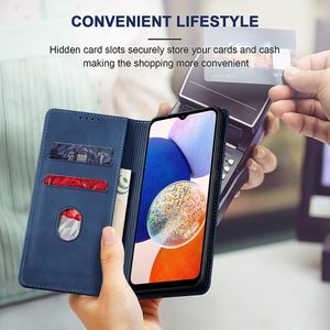 Cuir Hommes Femmes Flip Wallet Mobile Phone Cases pour Samsung <span class=keywords><strong>Galaxy</strong></span> A14 A24 <span class=keywords><strong>A34</strong></span> A54 4G <span class=keywords><strong>5G</strong></span> Card Slots Kickstand Back Cover - Product Image 6