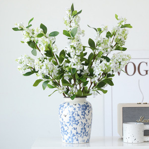Artificial Flowers Fragrant Osmanthus Jasmine Plastic Silk High Simulation Home Decor Living Room <b>Bedroom</b> Arrangement - Product Image 2