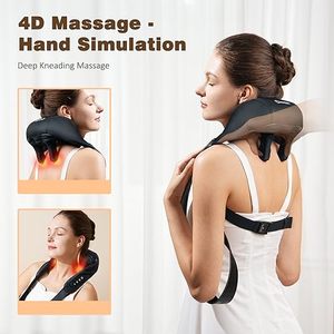 Masseur dorsal électrique sans fil 3D avec chaleur, télécommande, en cuir PU, 2000 mAh, <span class=keywords><strong>coussin</strong></span> de massage pour les épaules et le cou - Product Image 2