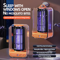 Lámpara Antimosquitos Eléctrica Recargable con Sensor 2026, Trampa de Luz UV, Eliminador de Insectos Silencioso, para Pared, Escritorio y Camping