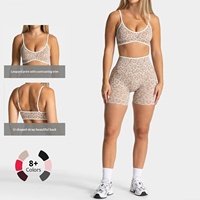 Nouveau soutien-gorge de yoga transfrontalier imprimé léopard à couleurs contrastées, bretelles antichoc, maintien élevé, en Spandex/Nylon pour le sport