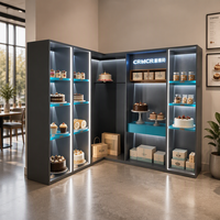 Vitrine à gâteaux en MDF sur mesure, verre trempé de 8 mm, éclairage LED, design 3D gratuit pour cafés et confiseries