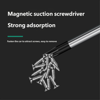 Kit de tournevis industriel DIY OEM à six embouts, à tête unique, avec pointe magnétique, miniature, léger, en acier au chrome-vanadium, finition oxyde noir