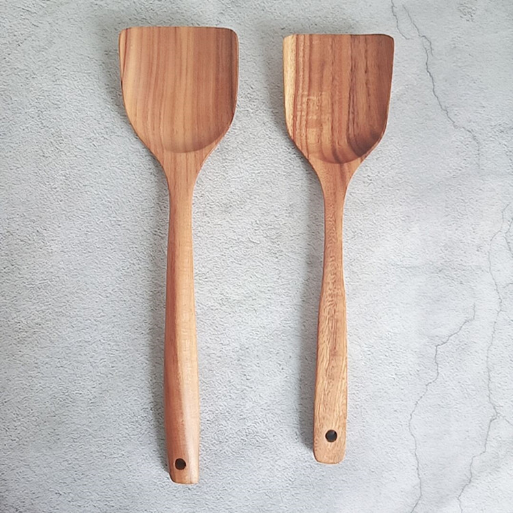 Wooden Kitchen Utensils Set Non-stick Pan Gift Wooden Spoons for Cooking Utensils Natural Teak Wooden Spoons