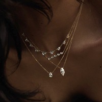 Nouveau collier en or plaqué 14 carats pour femmes, chaîne croisée, bijoux à la mode, forme de larme, zircon, collier à pendentif pour cadeaux
