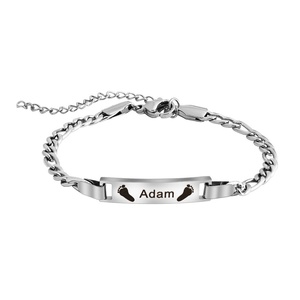 Nickle Free Jewelry 316L Stainless Steel Custom <b>Name</b> Engraved Bracelet Baby Children <b>Chain</b> Bracelet - Product Image 2