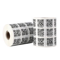 Etiqueta Adhesiva de Papel con Código QR de Número de Serie de Datos Variables, Impresión Personalizada, Multiformas, Corazón y Triángulo, para Regalos y Manualidades