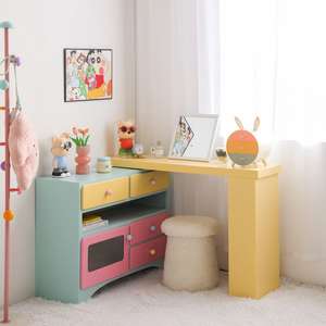 Tocador multifuncional con espejo y gabinete de almacenamiento para uso en interiores del dormitorio. - Product Image 4