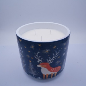 Tasse en céramique à rayures de cerf, bougie artisanale en <span class=keywords><strong>cire</strong></span> de soja, contenants en céramique recyclables, bougie personnalisée pour la décoration de fêtes et de la maison - Product Image 5