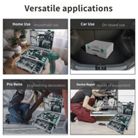 Ensemble de perceuse électrique 8V, outils électriques, perceuse sans fil au lithium avec boîte à outils à 3 niveaux