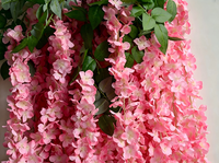 Fleurs artificielles en gros : Glycine et Hortensia suspendus pour décoration de plafond, maison, fête, mur et mariage