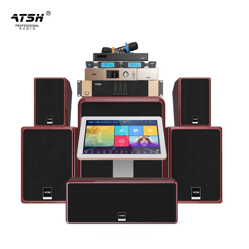 ATSH A8 5.1 altoparlanti sonori teatrali e sistema musicale all'ingrosso Surround Center Audio 5.1 sistema di Karaoke Home Theater di fascia alta