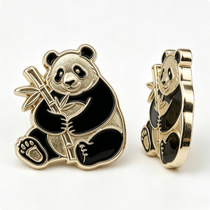 Gold Plated Panda Metal <b>Pin</b> Hard Enamel Animal Souvenir Irregular Shape Zinc Alloy Craft - Product Image 6