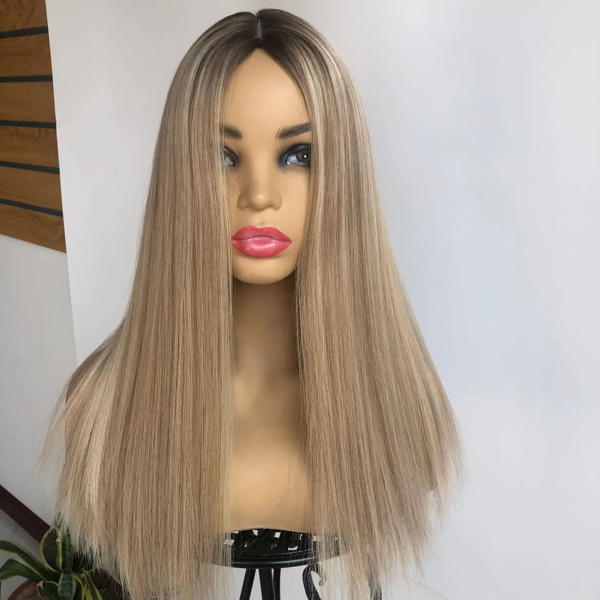 Nhà Máy Sản Xuất Trực Tiếp Nhà Cung Cấp Tóc Vàng Tự Nhiên Châu Âu Lụa Top Band Fall Top Lace Do Thái Wig Kosher Wig Nhà Sản Xuất