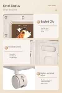 Armadio Pieghevole con Coperchio Ribaltabile in Plastica PP Rinforzata con Ruote, Motivo Cane Carino per Organizzare i Vestiti a Casa - Product Image 5