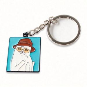 Porte-clés en alliage de zinc émaillé, logo personnalisé, design de chien de dessin animé, double face, plaqué or/argent, épaisseur 2,5 mm, promotionnel - Product Image 4