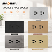 BAOBEN Interrupteur mural et prise standard durables, panneau en aluminium brossé, USB + Type-C pour la maison, l'hôtel et le bureau