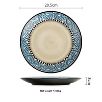 Service de table en céramique bohème exotique avec motif géométrique marocain, pour les soirées à thème et les banquets bohèmes