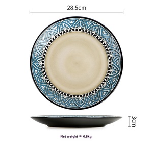 Service de table en céramique bohème exotique avec motif géométrique marocain, pour les soirées à thème et les banquets bohèmes - Product Image 6