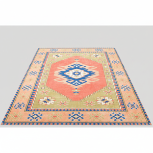 Vintage Style Printed <b>Rug</b>: Modern <b>Boho</b> Home Decor with Turkish Design,Nonwoven Soft <b>Rug</b> - Product Image 2