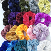 Chouchou en velours vintage très élastique, couleur unie, style rétro, pour femmes, accessoires capillaires quotidiens, logo personnalisé, vente en gros