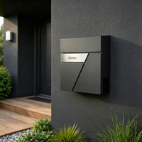 Boîte aux lettres moderne personnalisée en acier inoxydable résistant aux UV avec compartiment à journaux pour extérieur, maison, appartement, jardin