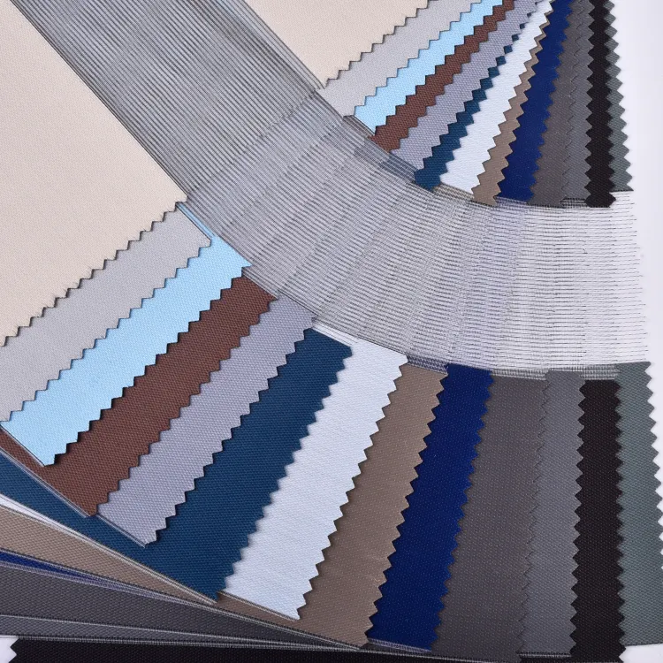 Shaoxing Fabricação de tecidos para persianas zebra para janelas manuais horizontais de poliéster sólido para escritório