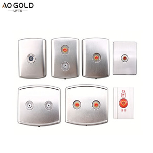 Caja de seguridad contra incendios para ascensor, compatible con <span class=keywords><strong>Otis</strong></span>, de acero inoxidable, ultrafina, empotrada en pared, sin base, con interruptor de incendios y bloqueo de estación base - Product Image 4