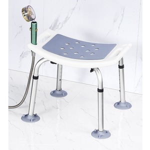 Chaise de douche en alliage d'aluminium, siège antidérapant pour personnes âgées et femmes enceintes, tabouret de salle de bain avec dossier, hauteur réglable - Product Image 2