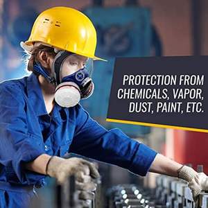 CGLX Full Face organico Vapor respiratore resistente Anti-appannamento protettivo occhi nasello maschera antigas include <span class=keywords><strong>2</strong></span> gradi industriali - Product Image 6
