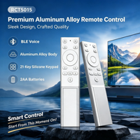 Télécommande vocale BLE RCT5015 à 15 touches en alliage d'aluminium, piles 2AAA pour Android Box Media Player, usine JCXK OEM ODM