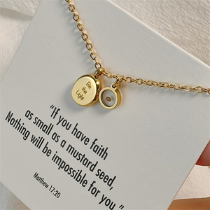 CAIOOCHE, nuevo collar de moda, joyería, semilla de mostaza, <span class=keywords><strong>Fe</strong></span> sobre el miedo, collar inspirador Be the Light Charm para mujer - Product Image 2