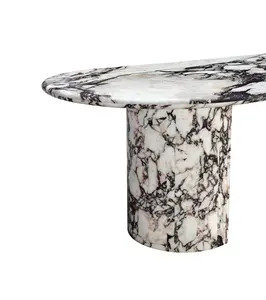 Customized Calacatta Viola Marble Dining Tables For Home Decoration