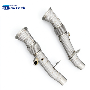ท่อไอเสียดาวน์ไลต์เทอร์โบไหลสูงสำหรับ Ferrari 296 GTB GTS 3.0L V6 F163เทอร์โบไฮบริดคู่304 SS ใส่ได้โดยตรงพร้อมตัวป้องกันความร้อน - Product Image 2