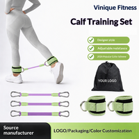 Sangle de cheville pour entraînement des mollets avec bande de résistance 80lbs en TPE résistant à l'usure avec anneau en D pour l'entraînement des jambes, des fessiers et des cuisses à domicile ou en salle de sport pour femmes Vinique