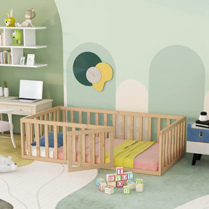 Corralito de Madera para Bebés y Niños Pequeños - Diseño Contemporáneo Ecológico con Puerta Ajustable y Bloqueable, Fácil de Montar, Portátil - Product Image 2
