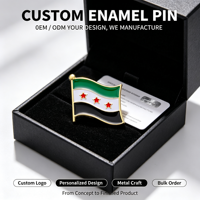 Badges en émail personnalisés drapeau national, gravés au laser, écologiques, modernes, styles variés, drapeau flottant, carte rectangulaire, poing, cadeaux