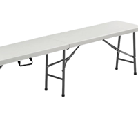 Panneau en plastique fFolding en demi banc de jardin extérieur chaise pliante bancs pliants en plastique de 6FT de vente chaude