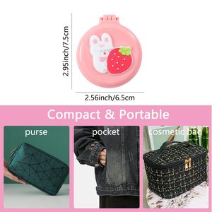 Wholesale Multicolor Mini Folding Travel Pop-up Airbag Hair <b>Brush</b> Cartoon Cute <b>Round</b> Pocket Comb with Mirror - Product Image 2