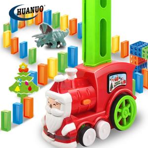 Kids Christmas Gift <strong>Toy</strong> 120pcs <strong>Domino</strong> and 48pcs Building Block <strong>Toy</strong> Automatic Electric <strong>Train</strong> <strong>Dominoes</strong> Game Set - Product Image 1
