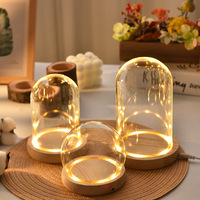 Cloche en verre borosilicate anti-poussière, support de présentation tendance pour figurines, ornement de collection de bureau