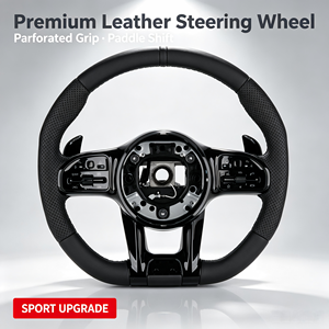 Volant en cuir de qualité supérieure pour <span class=keywords><strong>Mercedes</strong></span> Classe C, E, S, CLS, GLK, GLC, GLE, GLS, GLA, GLB, G, <span class=keywords><strong>SL</strong></span>, SLK, SLC - Product Image 1